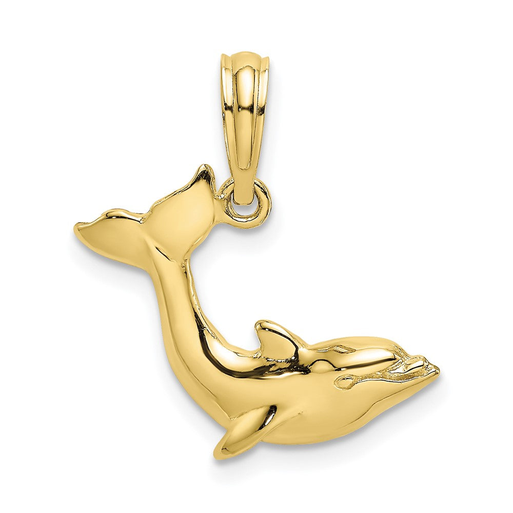 10K Textured Dolphin Jumping Charm 1