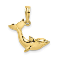10K Textured Dolphin Jumping Charm 1