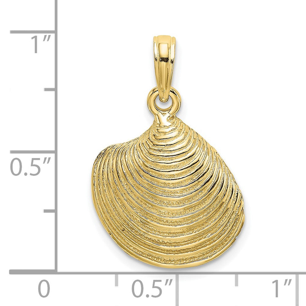 10K Textured 2-D Clam Shell Charm