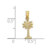 10K Textured Mini Palmetto Palm Tree Charm