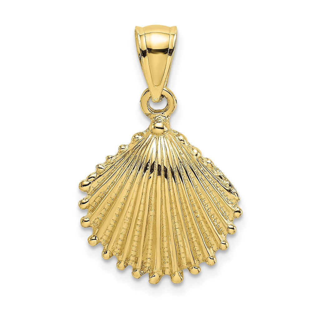 10K Textured Scallop Shell Charm