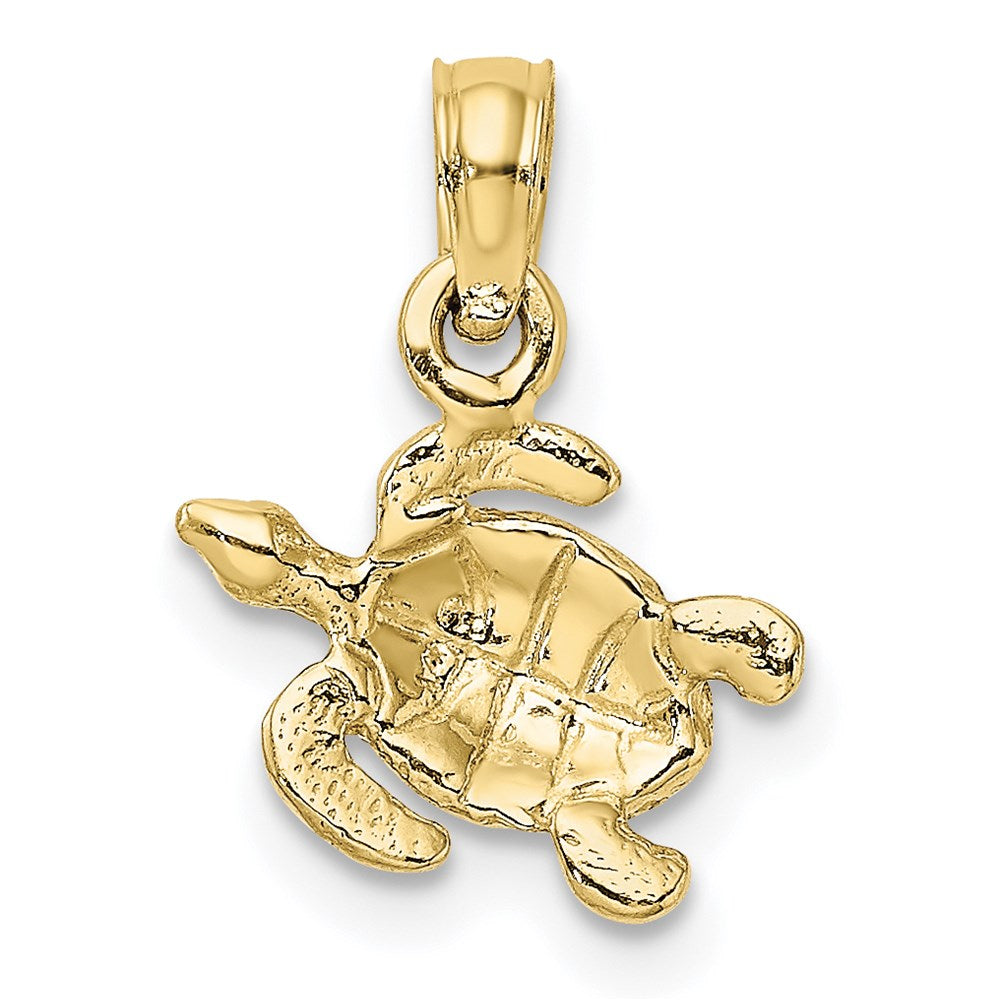 10K Textured Sea Turtle Charm 4