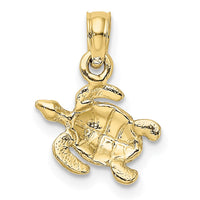 10K Textured Sea Turtle Charm 4