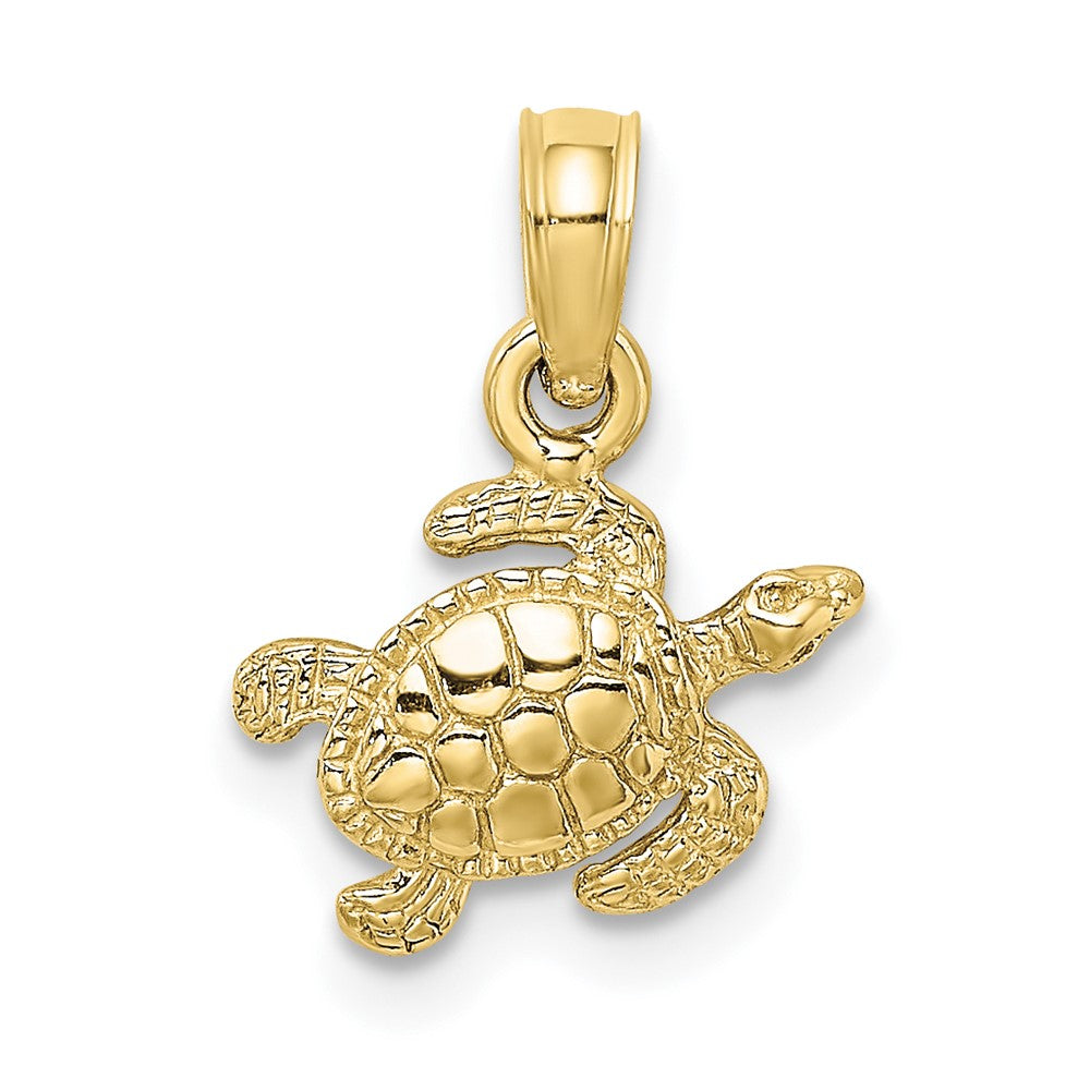 10K Textured Sea Turtle Charm 1