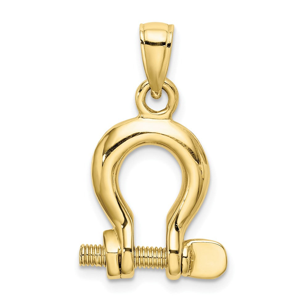 10K 3-D Medium Shackle Link Screw Charm