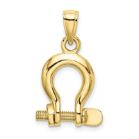 10K 3-D Medium Shackle Link Screw Charm