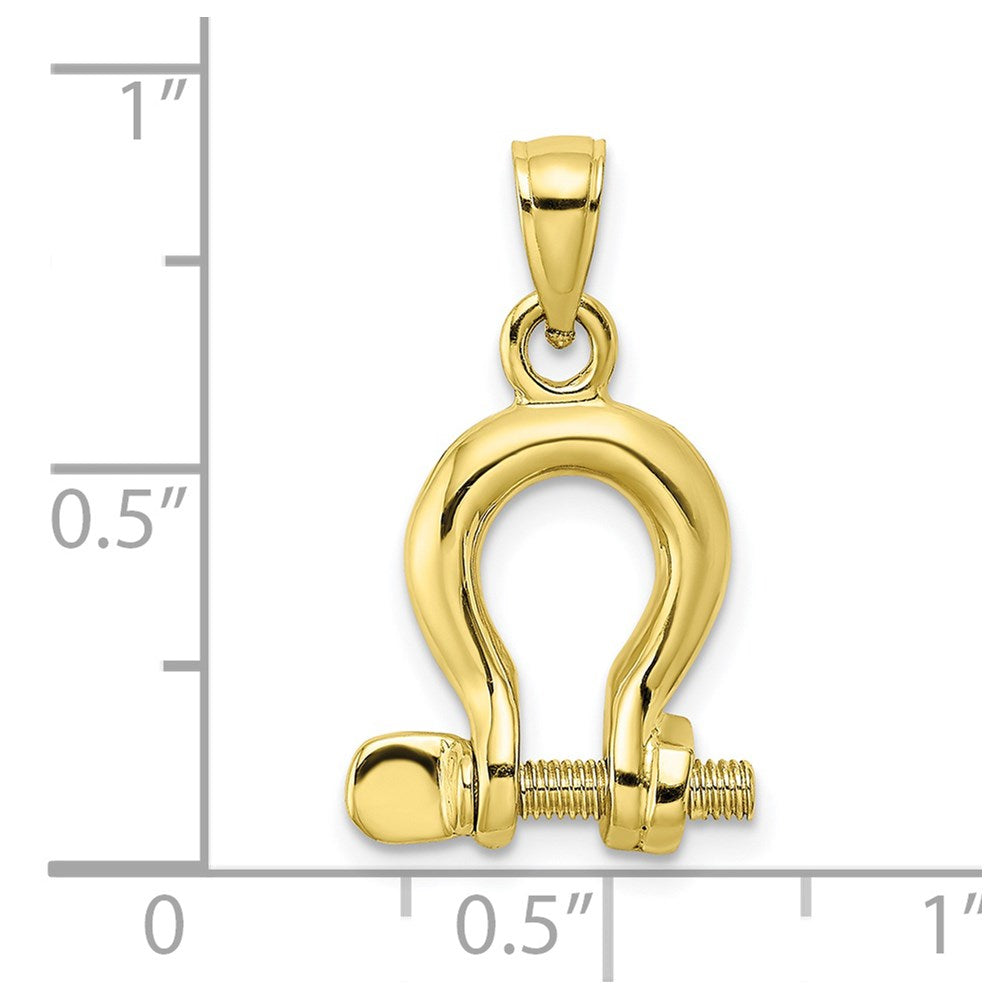 10K 3-D Medium Shackle Link Screw Charm