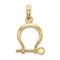 10K 3-D Small Shackle Link Screw Charm
