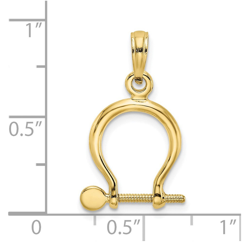 10K 3-D Small Shackle Link Screw Charm