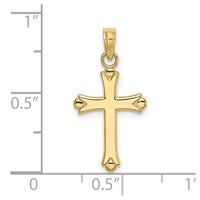 10K Polished Cross Charm