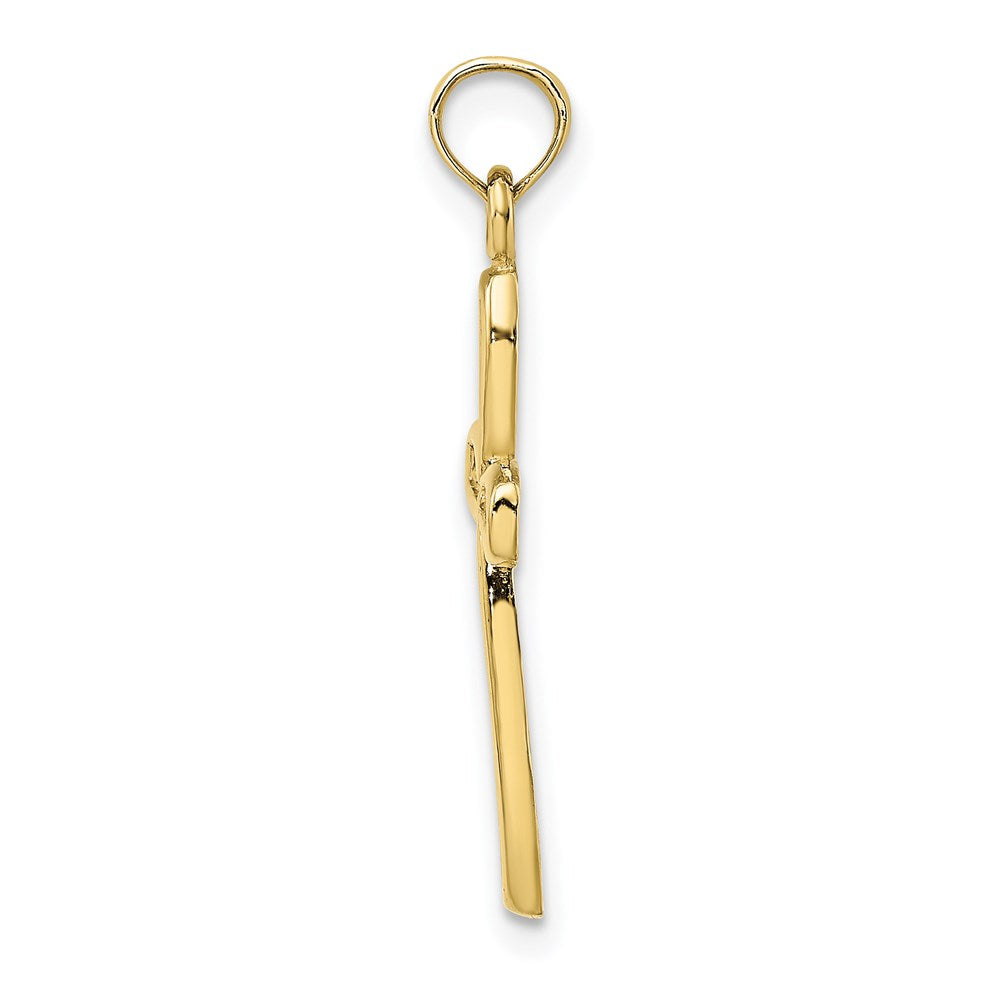 10K Cross w/ Filigree Center Charm
