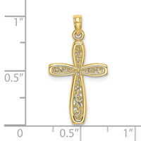 10K Cross w/ Filigree Center Charm