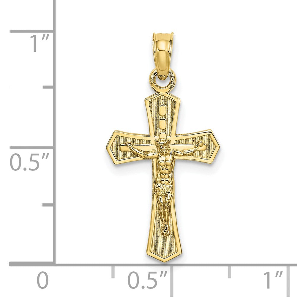 10K Crucifix W/ Beveled Edges Charm