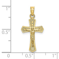10K Crucifix W/ Beveled Edges Charm