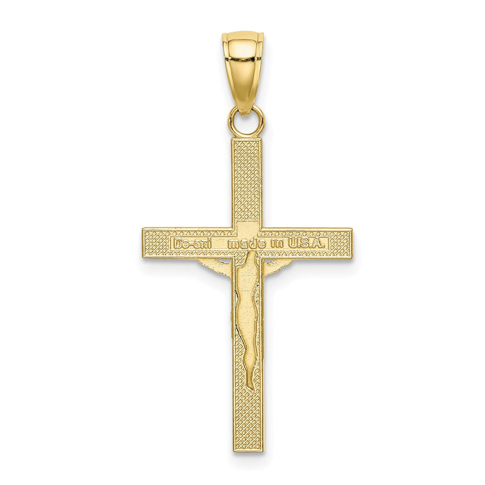 10K Polished and Textured Crucifix Charm