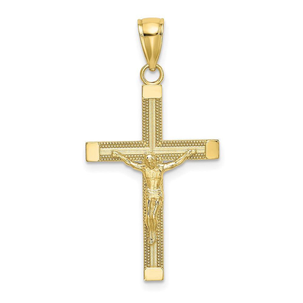 10K Polished and Textured Crucifix Charm