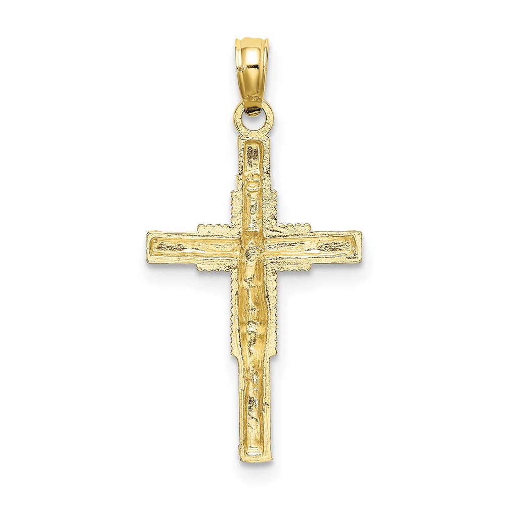 10K Beaded Accent Crucifix Charm