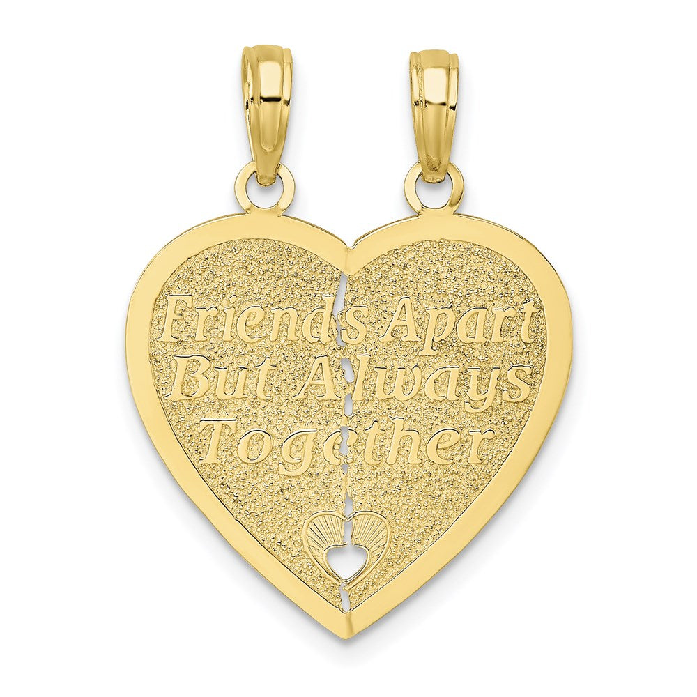 10K FOREVER AND EVER 2 Piece Break-A-Part Heart Charm