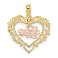 10K Two-Tone LOVE In Heart Charm