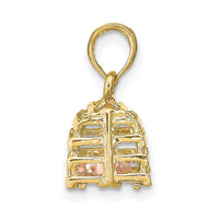 10K Two-tone 3D Lobster Trap W/Moveable Lobster Pendant 2