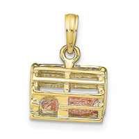 10K Two-tone 3D Lobster Trap W/Moveable Lobster Pendant 1