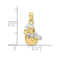 10K w/ Rhodium Snowman Pendant