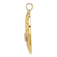10k Two-tone w/White Rhodium D/C MOM Heart Charm