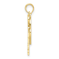 10k & w/Rhodium Filigree Heart Lock and Key Pendant