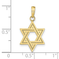 10K Solid Satin Star of David Charm