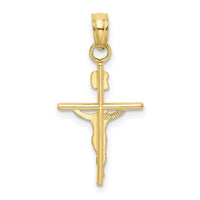 10k Two-tone INRI Crucifix Pendant