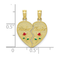 10K Enameled MOTHER - DAUGHTER Pendant