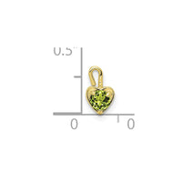 10ky August Synthetic Birthstone Heart Charm