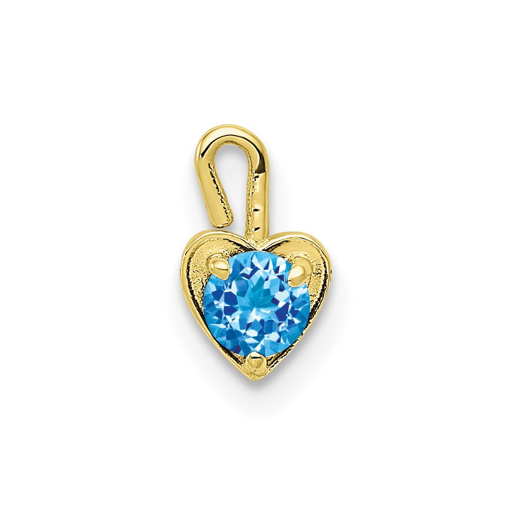 10ky December Synthetic Birthstone Heart Charm