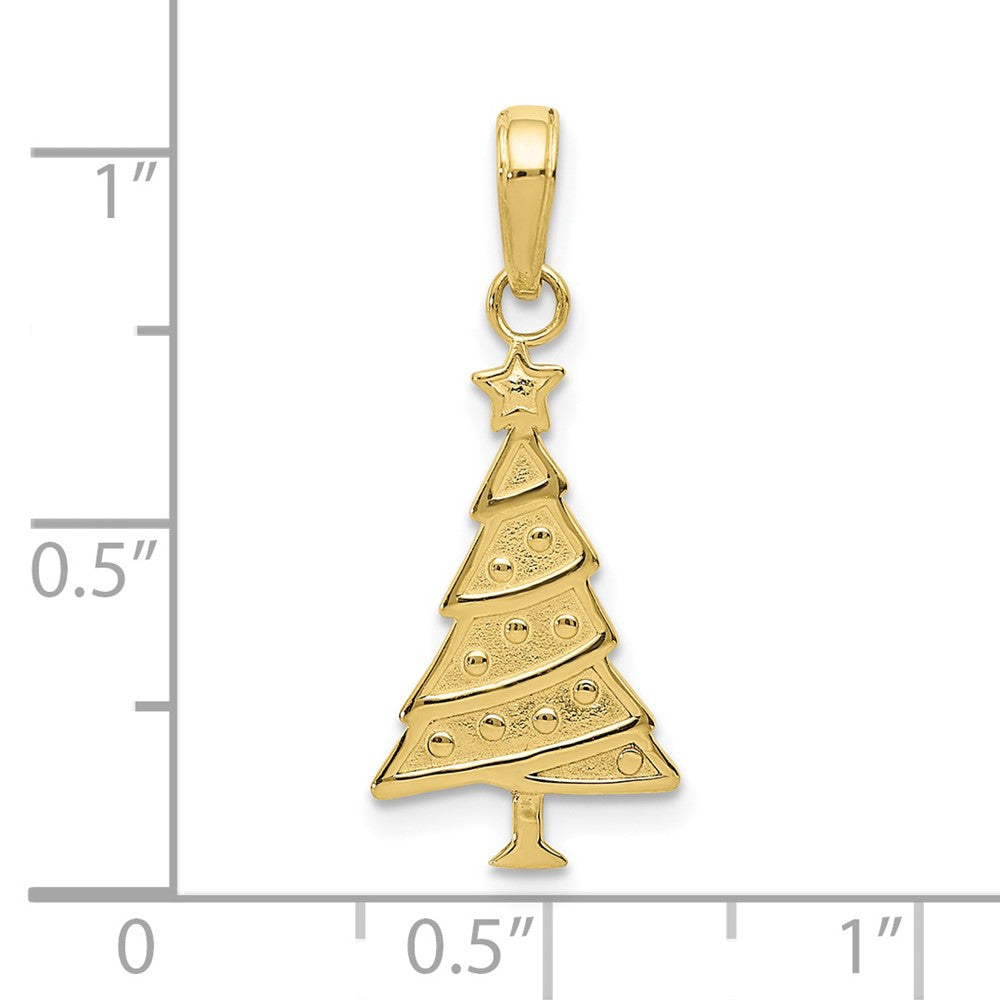 10K Polished Christmas Tree Pendant
