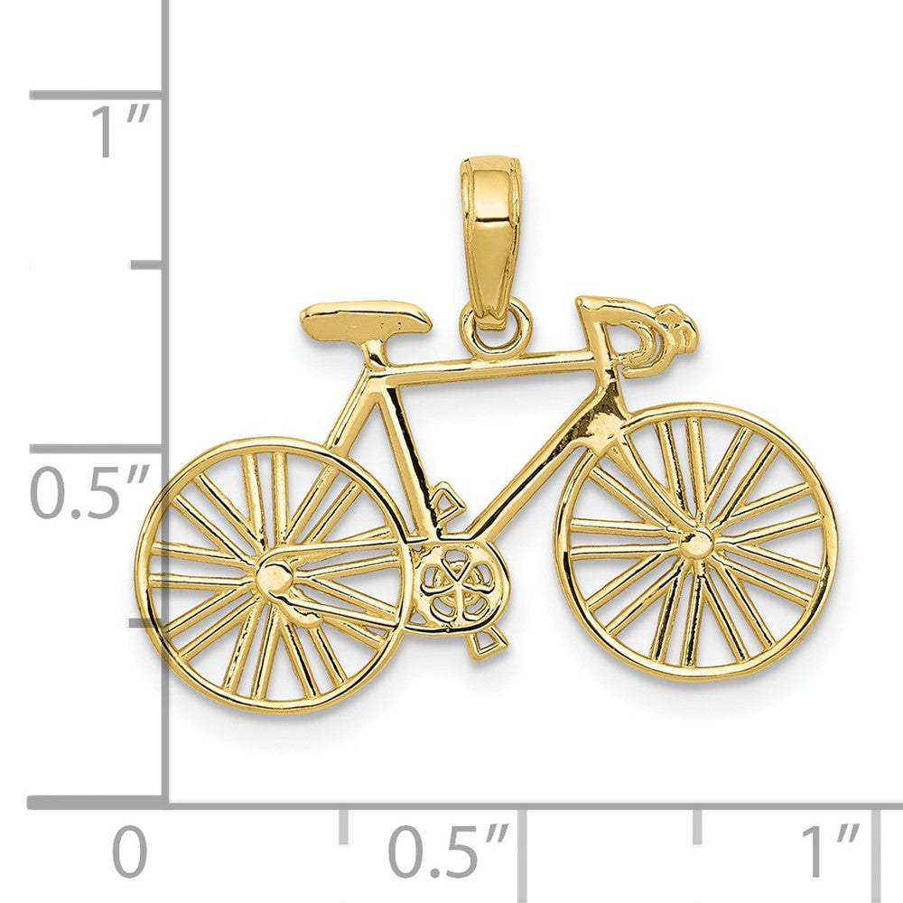 10K 3D Polished Bicycle Charm