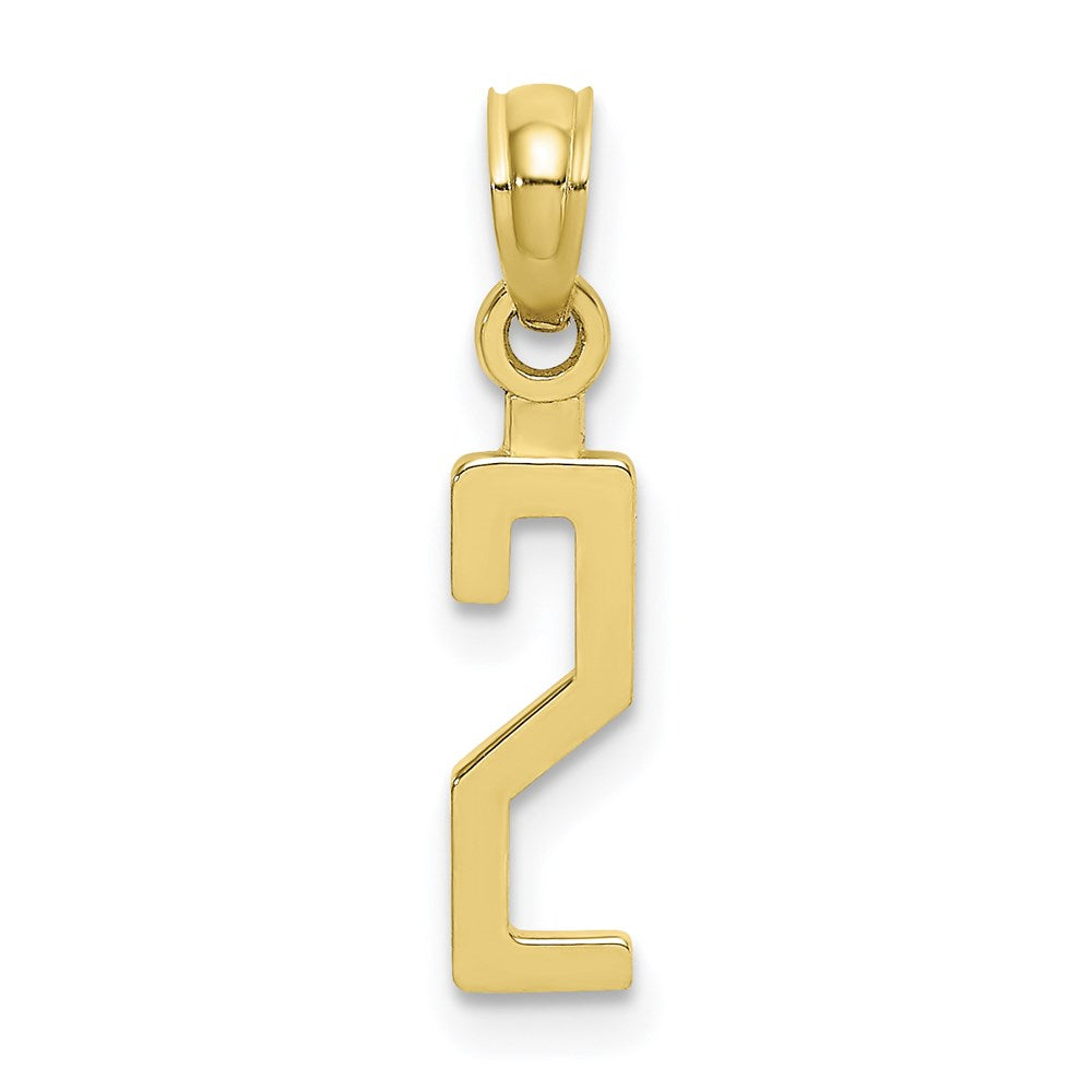 10K Number 2 Block Charm