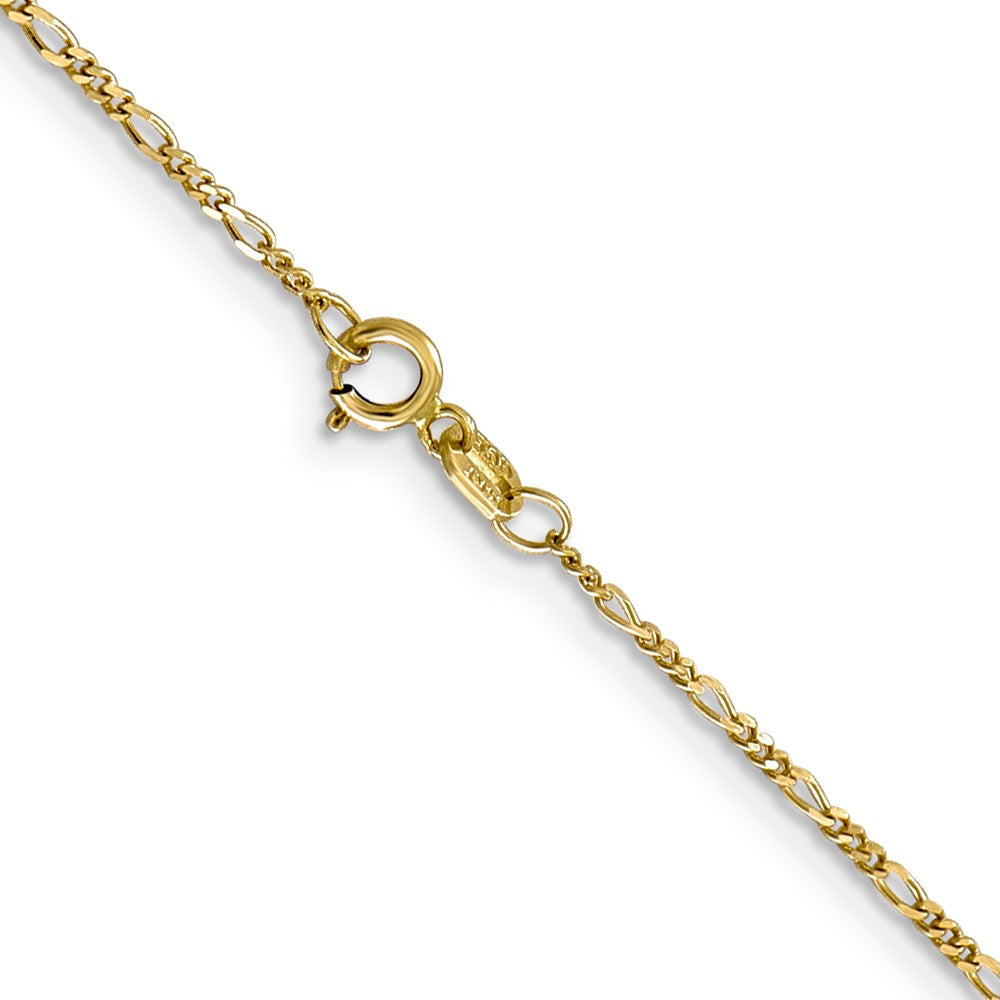 10k 1.25mm Flat Figaro Pendant Chain