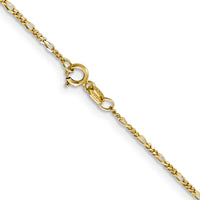 10k 1.25mm Flat Figaro Pendant Chain