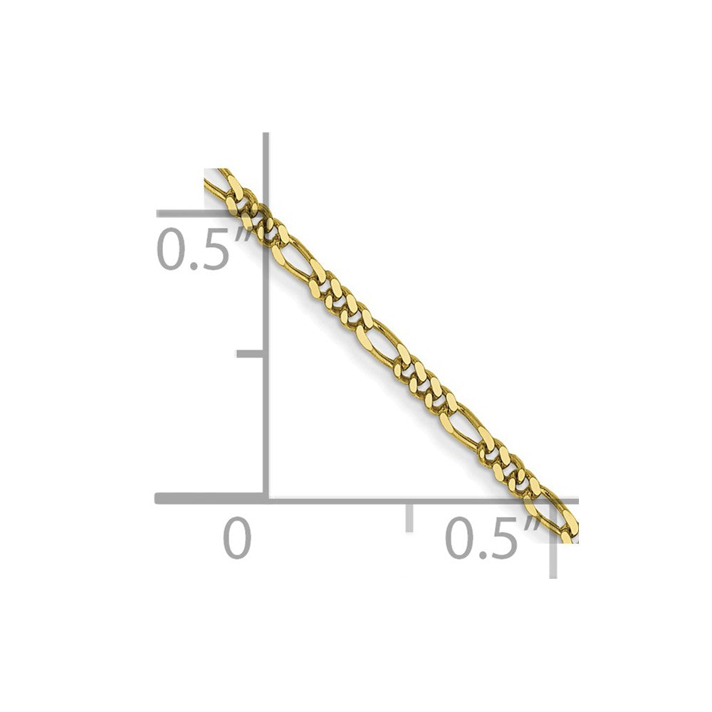10k 1.25mm Flat Figaro Pendant Chain