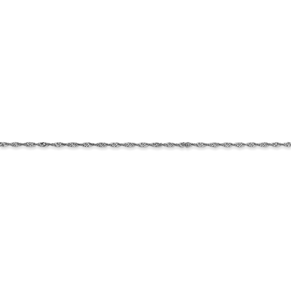 14k White Gold 1mm Carded Singapore Chain