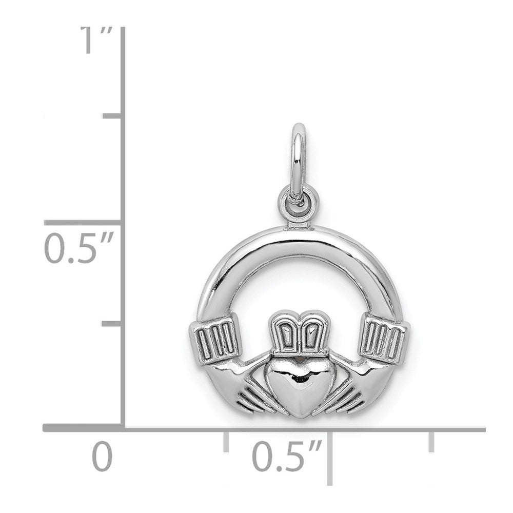 10k White Gold Claddagh Charm