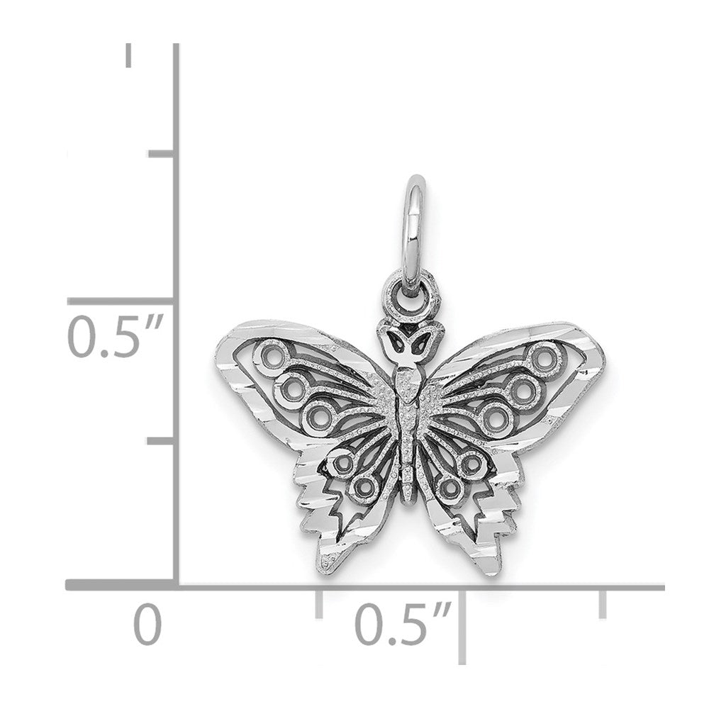 10k White Gold Butterfly Charm