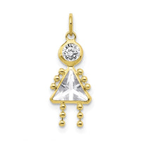 10k April Girl Birthstone Charm