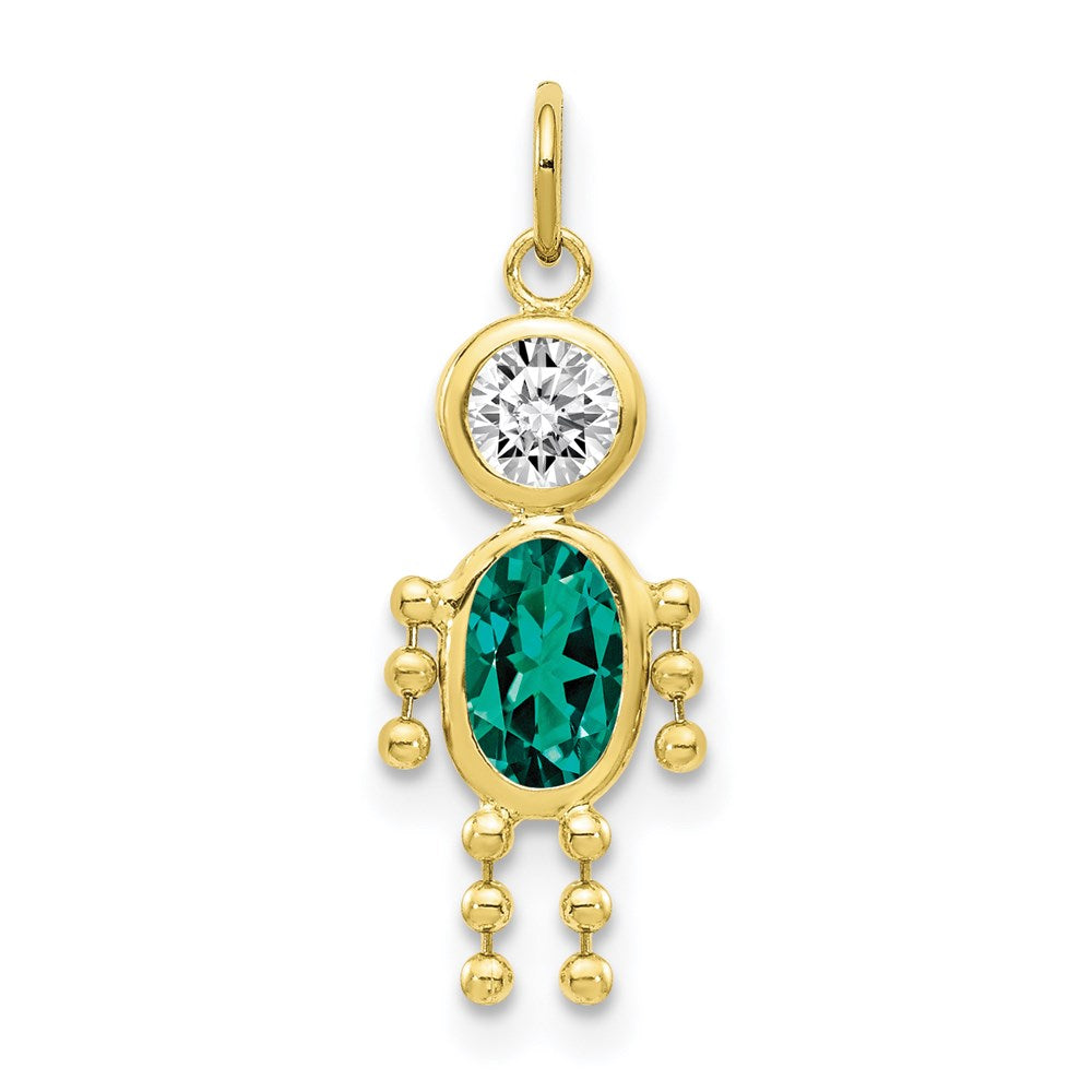 10k May Boy Birthstone Charm