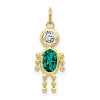 10k May Boy Birthstone Charm