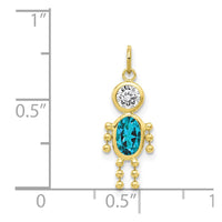 10k December Boy Birthstone Charm