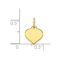 10k .018 Gauge Heart Disc Charm