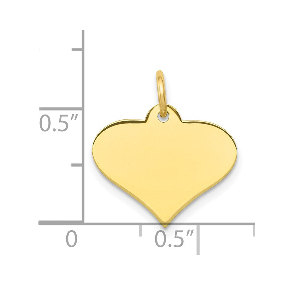 10k Plain .018 Gauge Engraveable Heart Disc Charm