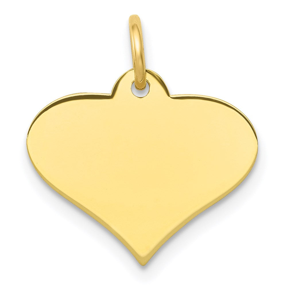 10k Plain .018 Gauge Engraveable Heart Disc Charm