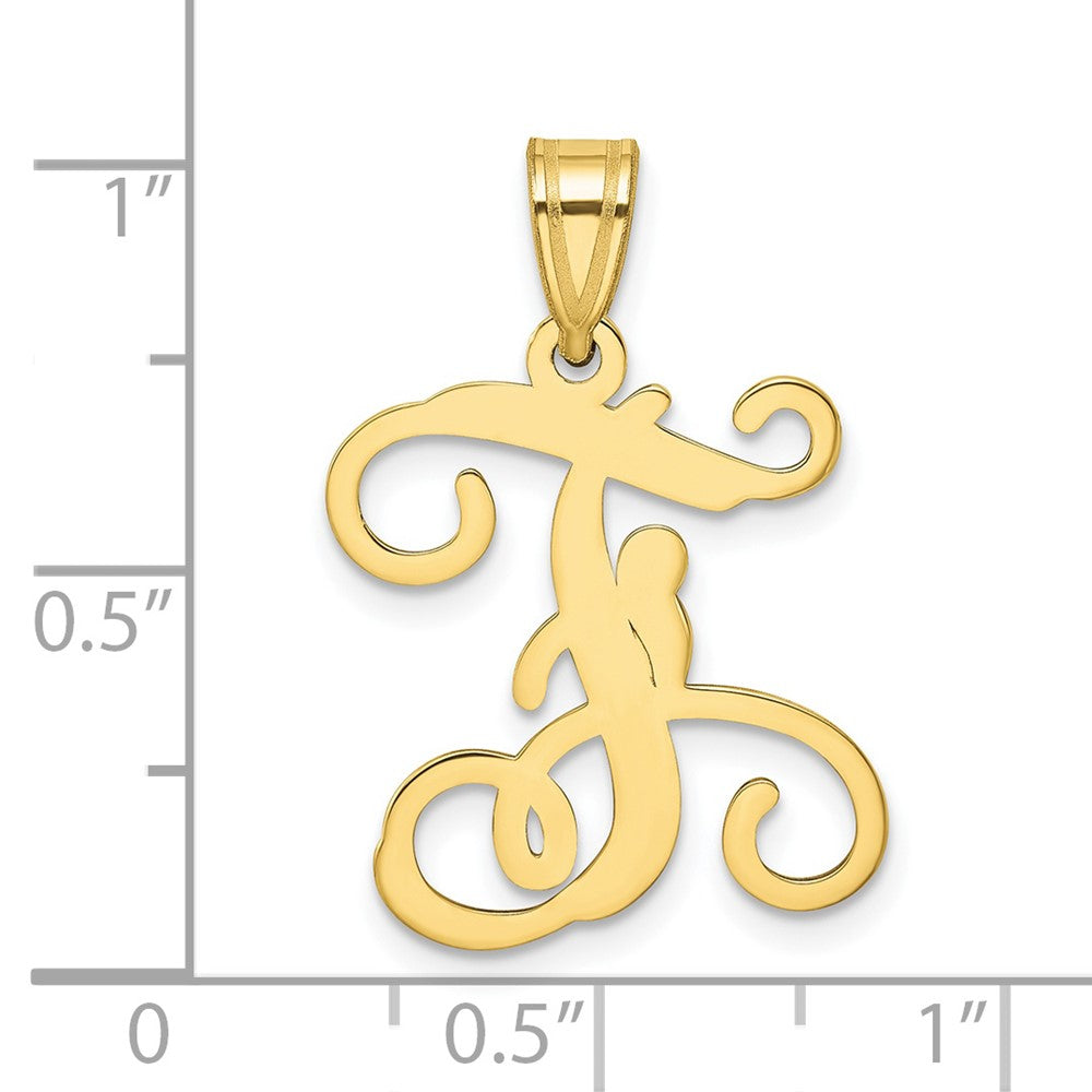 10KY Initial Letter F Pendant
